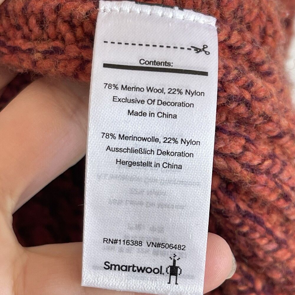 SMARTWOOL Women's Meadow Chunky Sweater Merino Wool Blend - Small Ginger Heather - Picture 11 of 11
